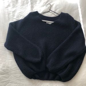 Coziest Zara navy cocoon sweater